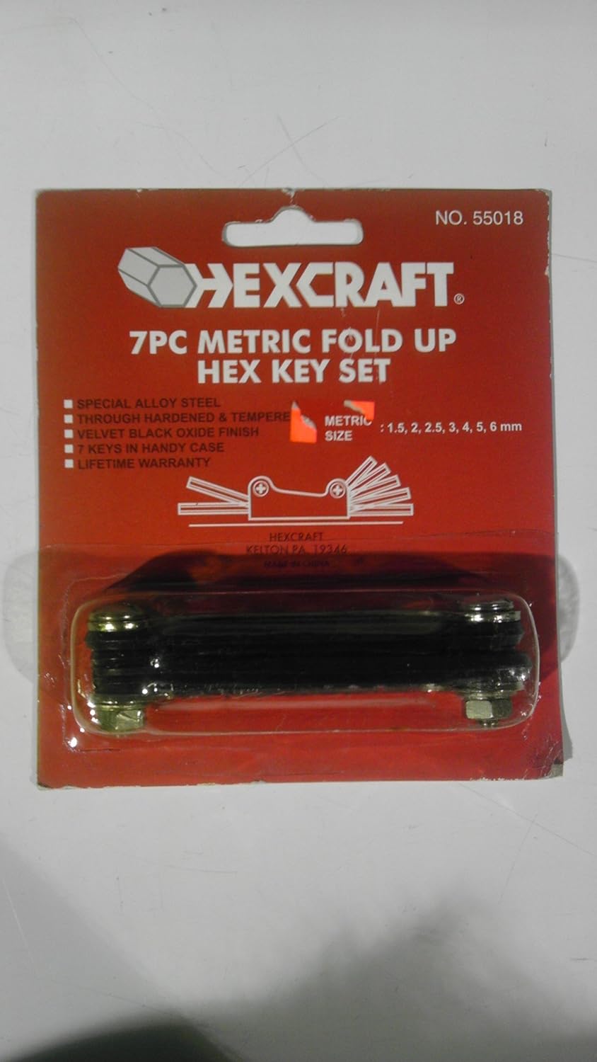 Hexcraft 7pc Metric Fold up Hex Key Set 55018