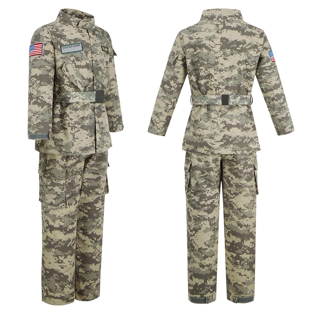 Amazon.com: Kosgraiy Kid Army Costume,Kid Deluxe Soldier