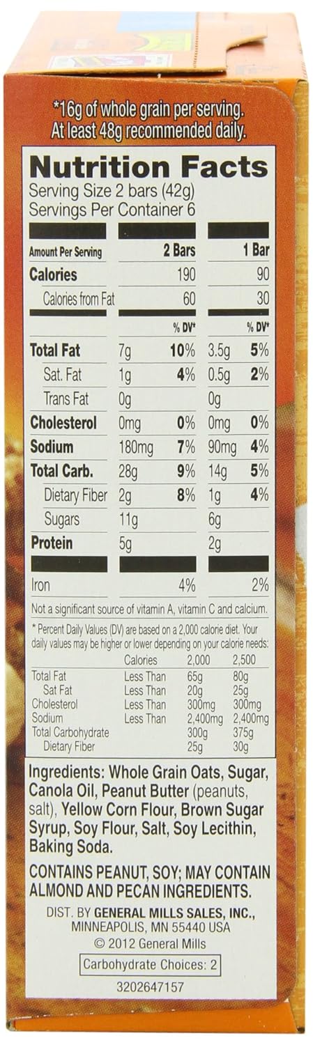 Nature Valley Granola Bars, Crunchy, Peanut Butter, 1.49 oz, 12 ct (Pack of 6)