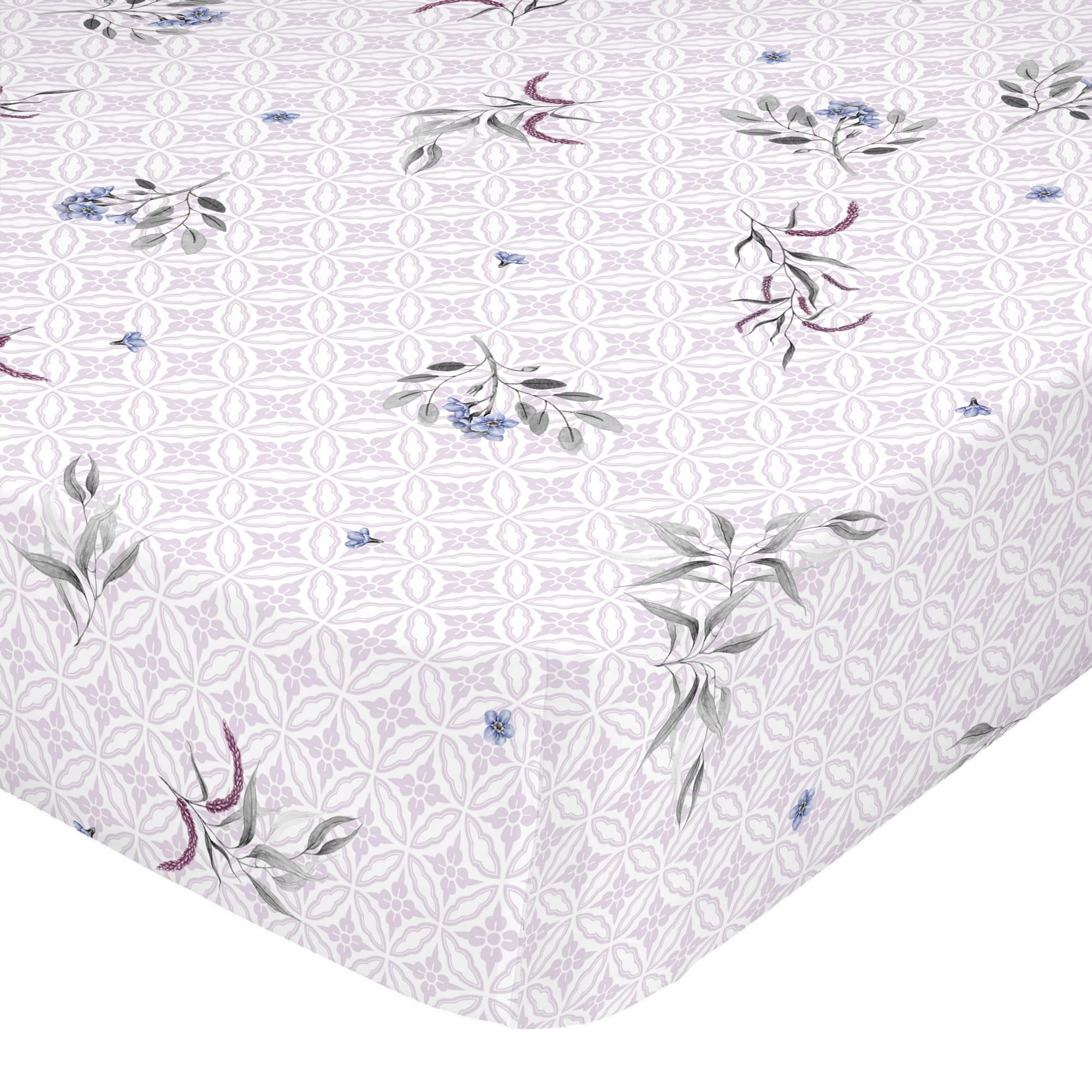 Drap housse Delicate bouquet Bajera 140x200 bonnet 32 cm lit 135 140
