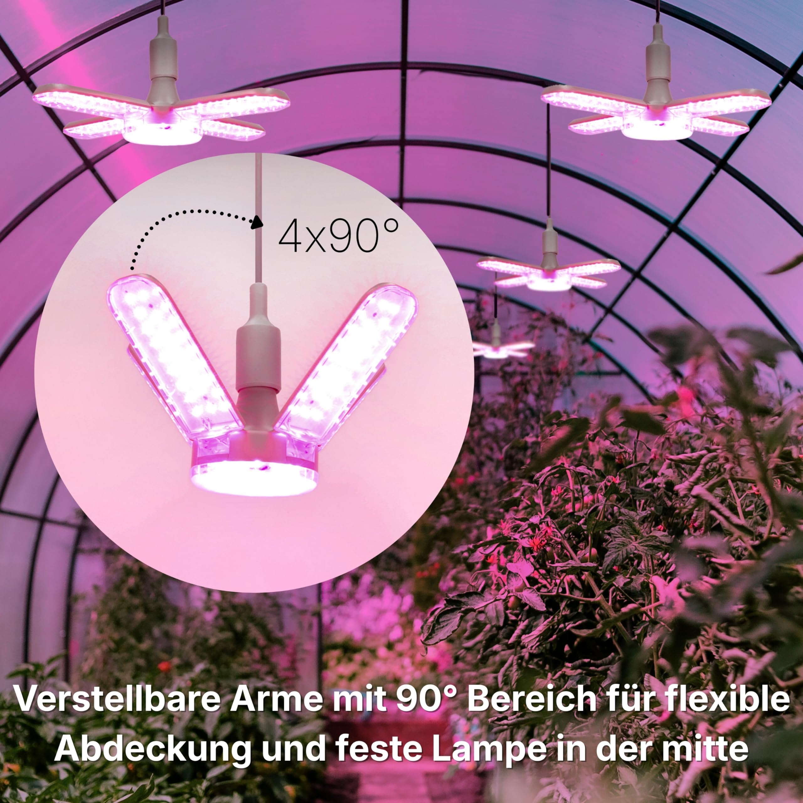 Vollspektrum Pflanzenlampe LED, 275 PPFD, für Zimmerpflanzen