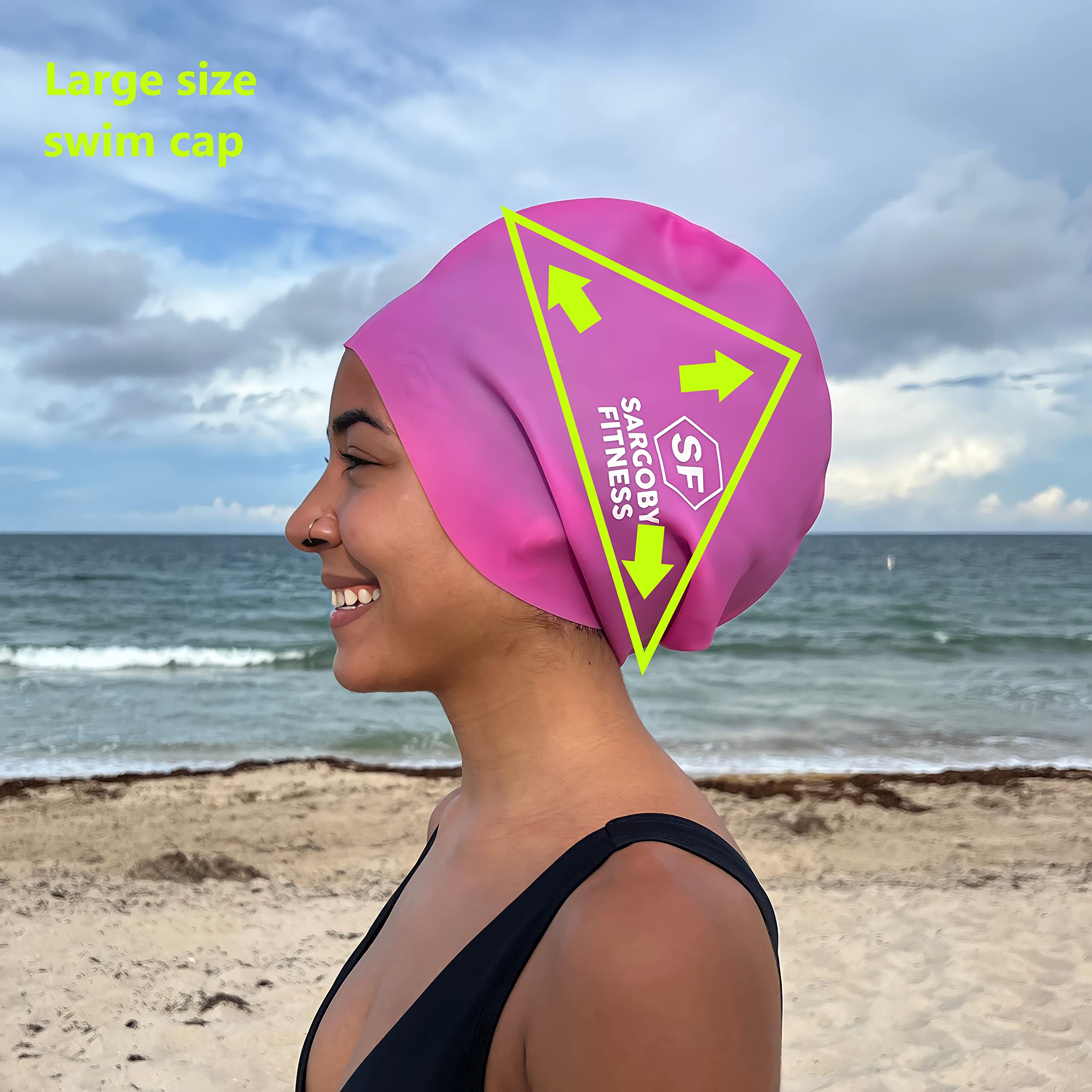 Sargoby Fitness Dreadlocks swimming cap Designed for voluminous and bulky hairstyles like Braids Dreads Locs - Image 4