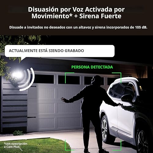 Miniatura 9 de WYZE Floodlight Camera v2, cámara de seguridad para exteriores, 2K HD con visión nocturna a color, LED de 2800 lúmenes, visión amplia de 160, sirena