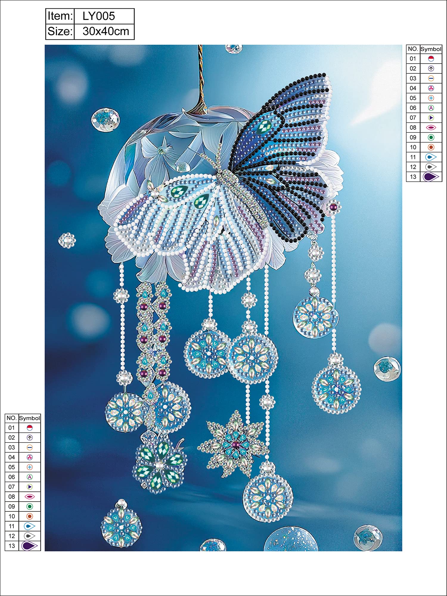 Kit Diamond Painting 5D - Quadro Di Girasoli E Farfalle 30x40 Cm Per Decorazione Casa