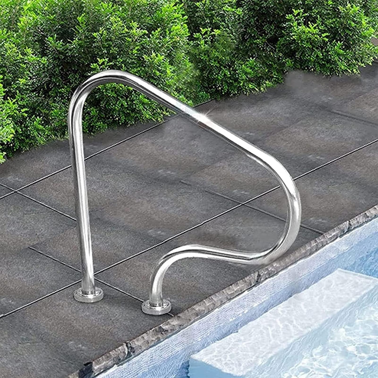 Pool Stair Rail, 304 Stainless Steel Material Pool Railings Swimming Pool Handrail for Indoor and Outdoor Swimming Pools - Easy-to-Assemble (Thick 1mm)