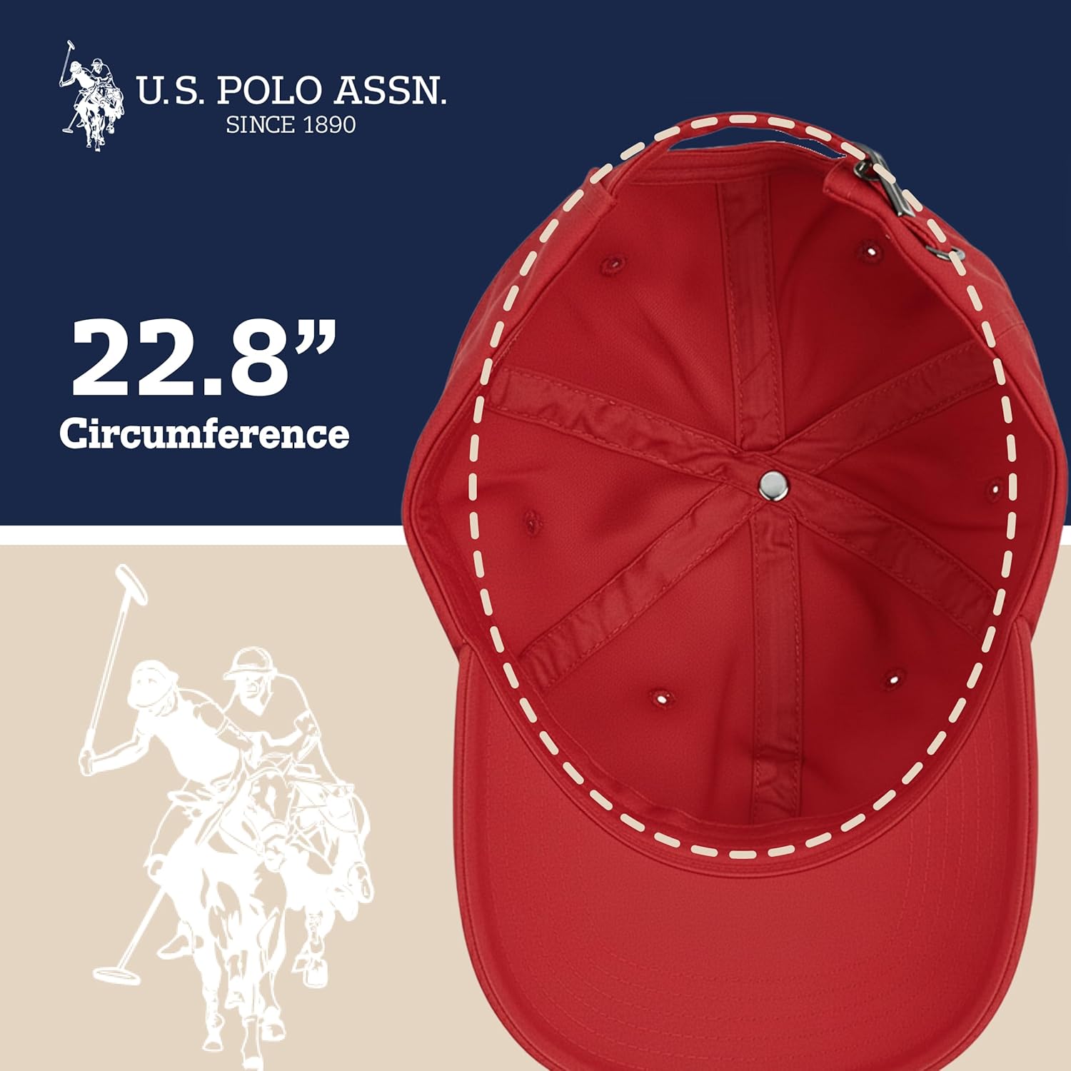 U.S. Polo Assn. Baseball Cap, 100% Cotton Adjustable Dad Hat with Small Pony Logo - Image 6