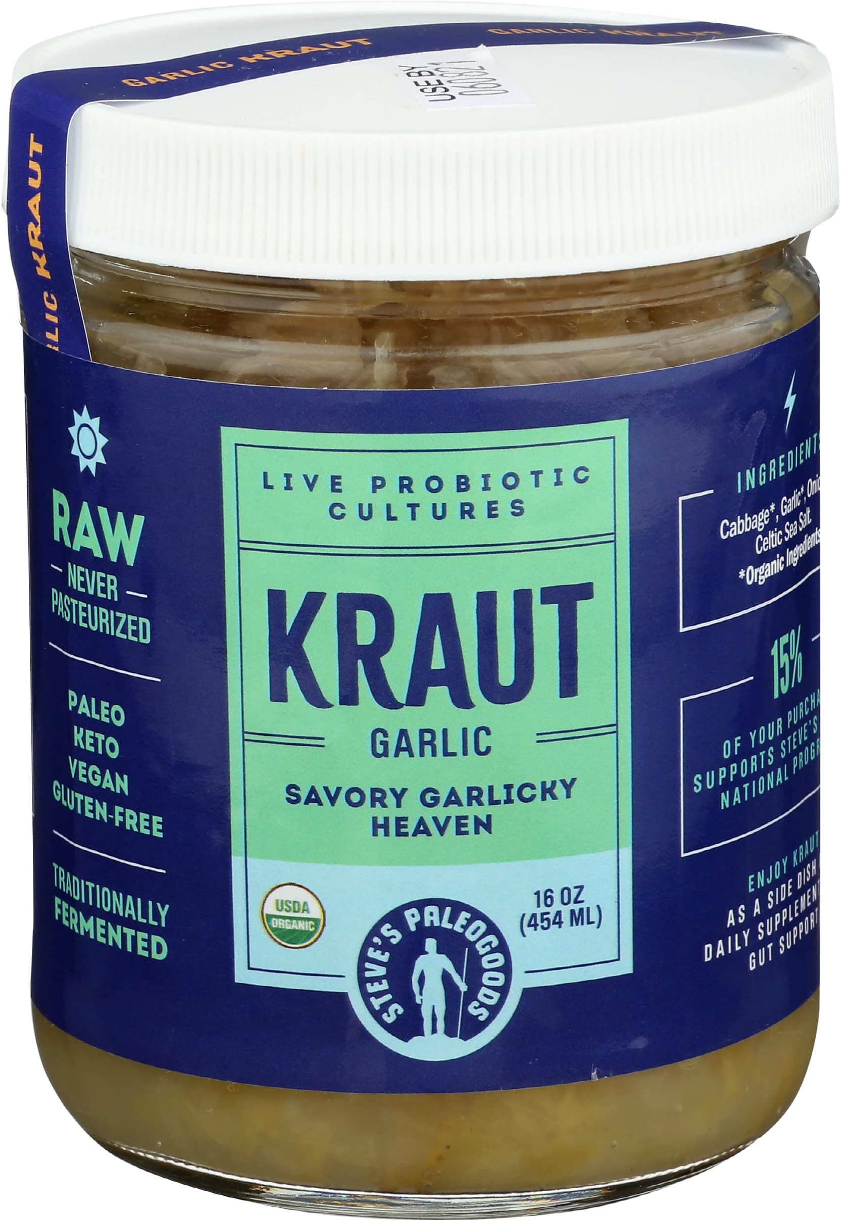 Jacobs Raw, Kraut Garlic Organic, 16 Ounce