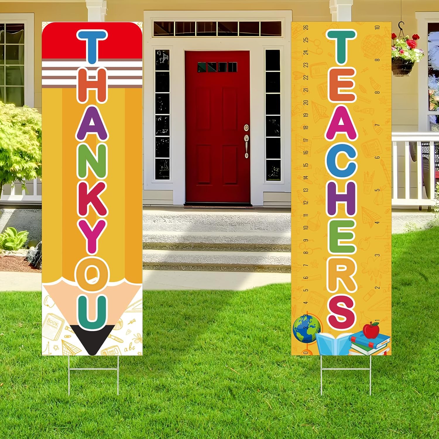 2PCS Teacher Appreciation Decorations Yard Sign Thank You