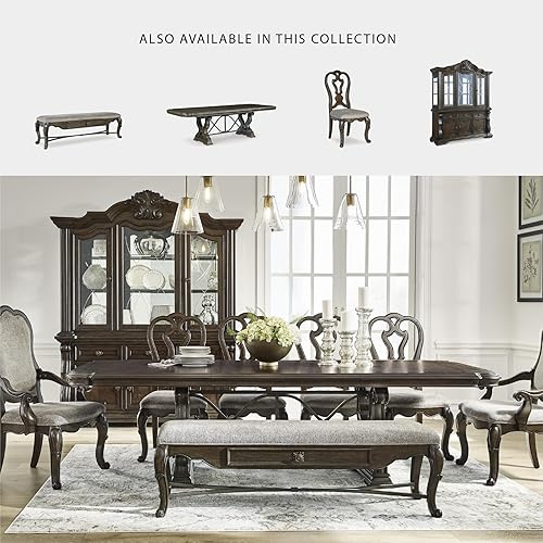 Miniatura 5 de Signature Design by Ashley Maylee Classic - Silla de comedor tapizada sin brazos, juego de 2, color marrón oscuro