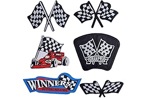 F1 Checkered Car Racing Flag Iron on Patch