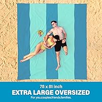 Vista 21 de Beach Blanket Oversized Extra Large 78" X 81",Waterproof Sandproof Beach Blanket 1-7 Adults Lightweight Durable for Travel Camping Hiking Picnic