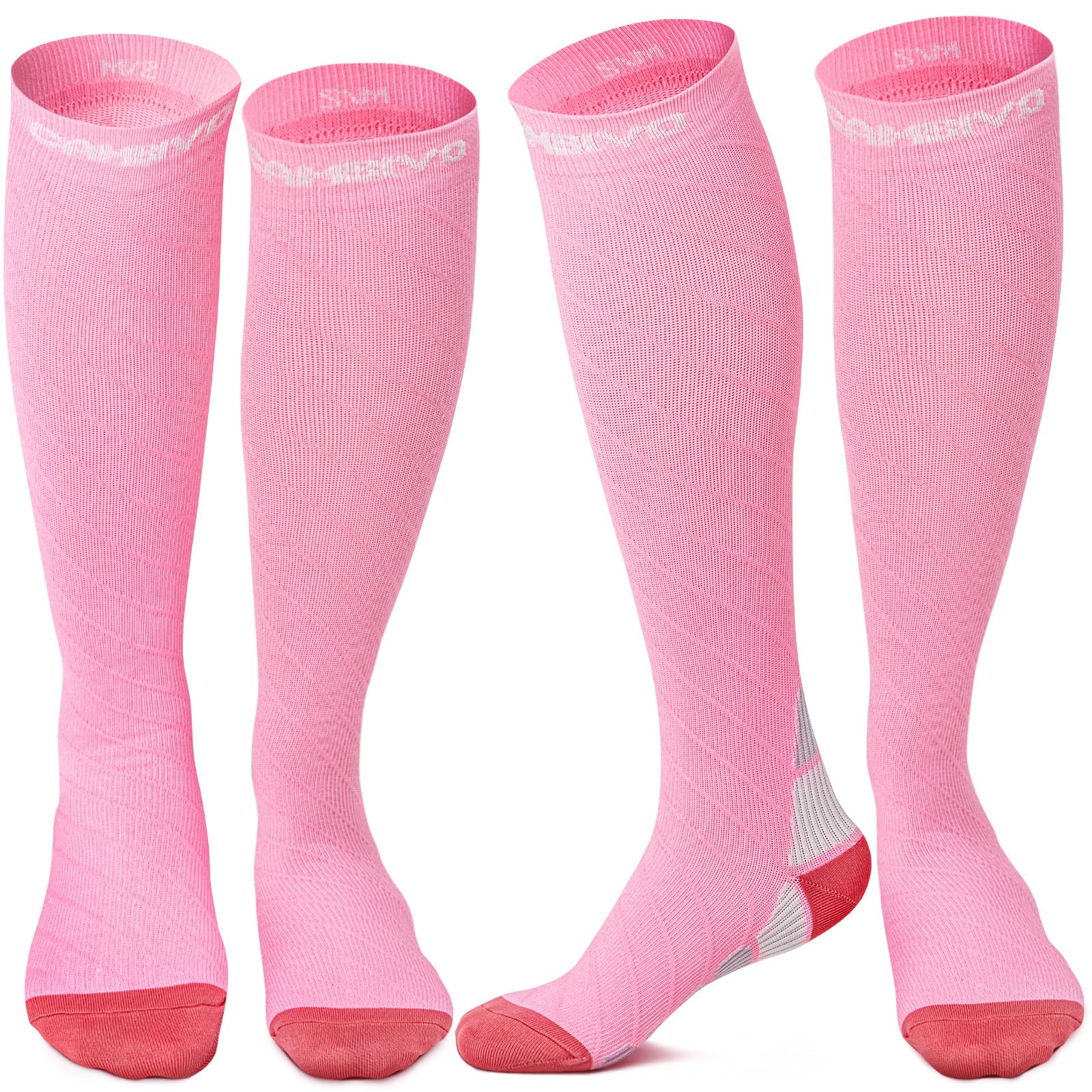 CAMBIVO 2 Paia Calze Compressione Graduata Donna e Uomo, Calze a Compressione 20-30mmHg, Gambaletto Compression Socks Elastiche per Circolazione Gambe, Sport, Trail Running, Viaggio Aereo