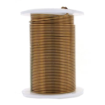 The Beadsmith Wire Elements 18-Gauge Lacquered Tarnish-Resistant Copper Wire for Jewelry Making, 10 Yard, 9.14 Meter Spool (Antique Brass Color)
