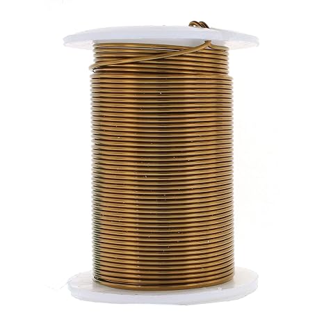 The Beadsmith Wire Elements 18-Gauge Lacquered Tarnish-Resistant Copper Wire for Jewelry Making, 10 Yard, 9.14 Meter Spool (Antique Brass Color)