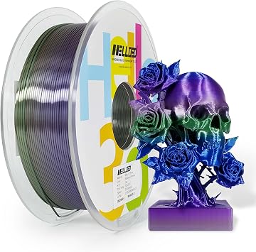 HELLO3D 3D Printer Silk Rinbow Filament, 1KG Spool 1.75mm PLA Gradient 3D Printing Filament,Dimensional Accuracy +/- 0.03mm, Fit Most FDM Printer 1KG Spool, Universe