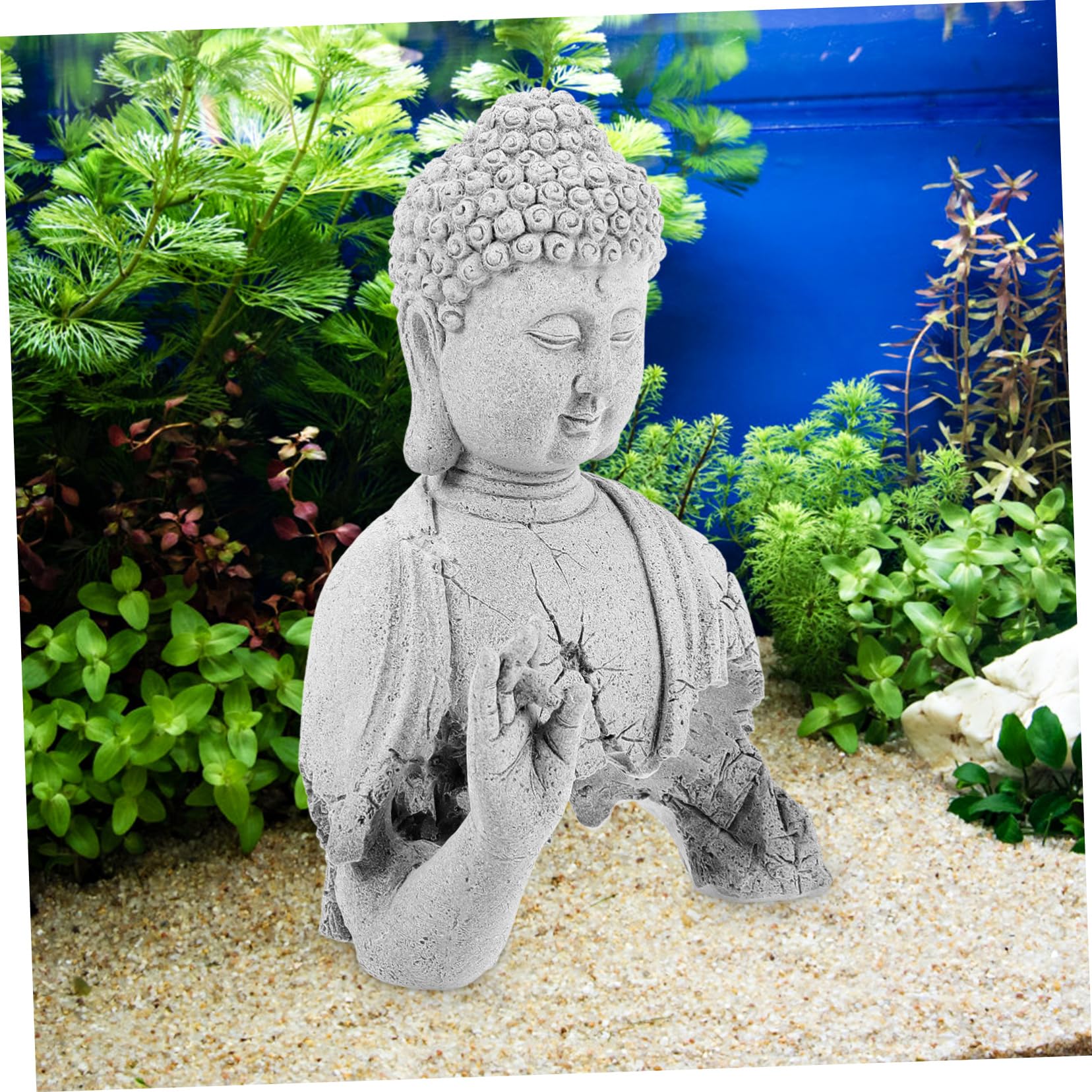 Décoration De Poisson Aquarium Statue Bouddha Élégante pour Décor Aquatique Ornement Culturel Unique pour Réservoirs De Poissons Sculpture Apaisante Et Chic Accessoire De