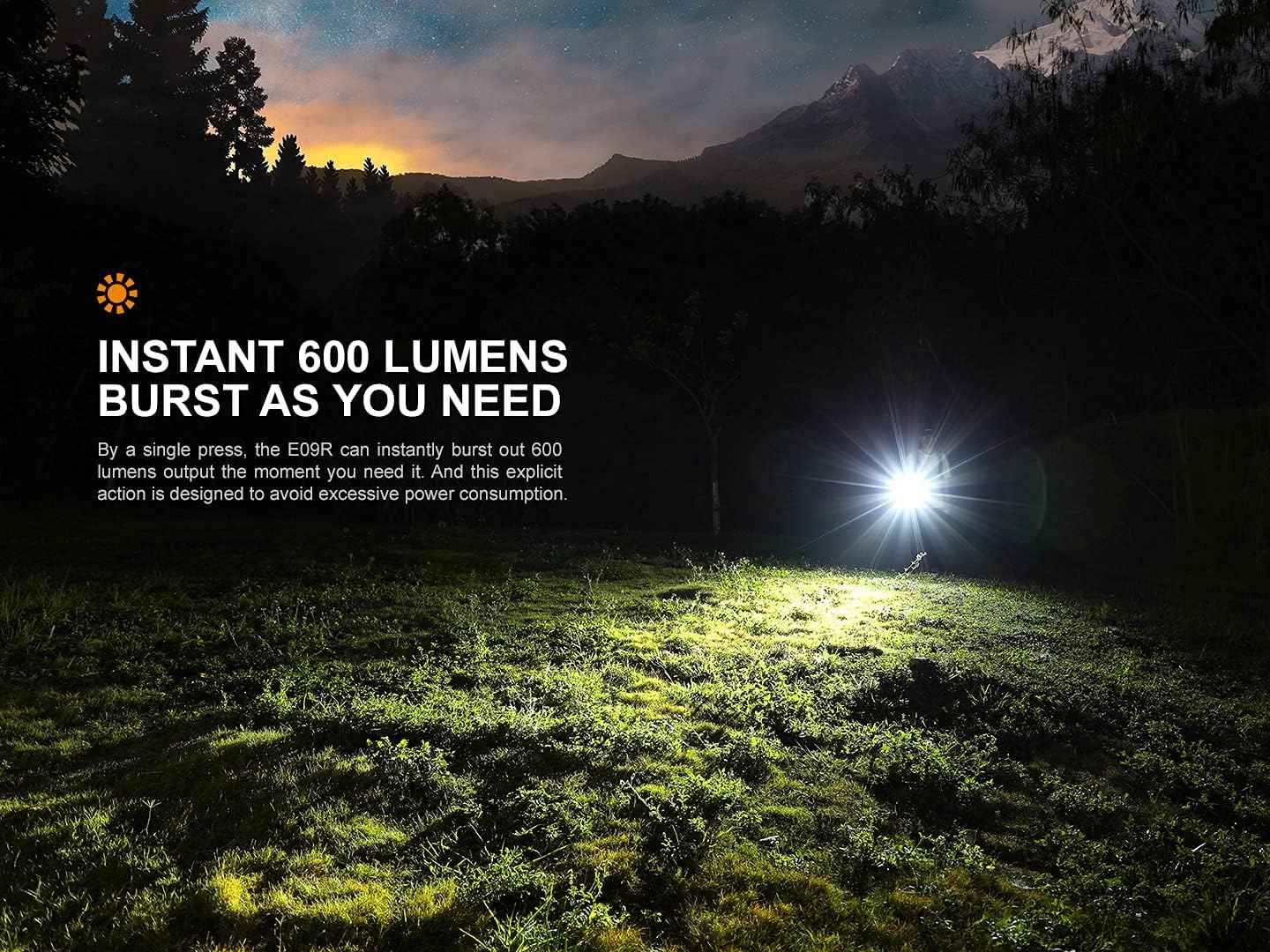 EdisonBright Fenix E09R 600 Lumen USB-C Rechargeable Compact EDC Keychain Flashlight Charging Cable Carrying case