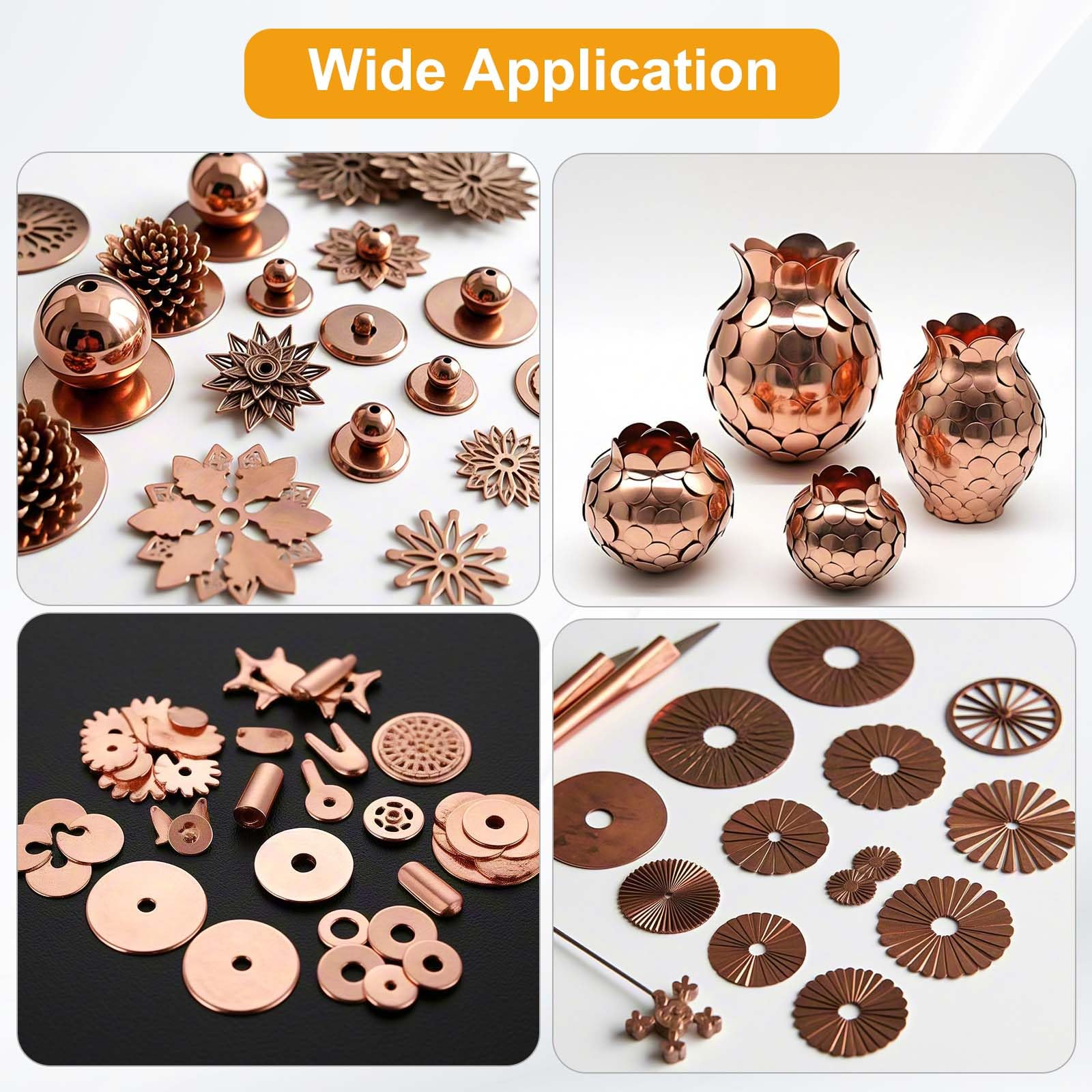 sourcing map Hoja de cobre puro al 99.9%, placas de cobre de metal de 7.87 x 3.94 x 0.06 pulgadas con guantes para manualidades, reparaciones de joyas, industria, circuito de ingeniería eléctrica