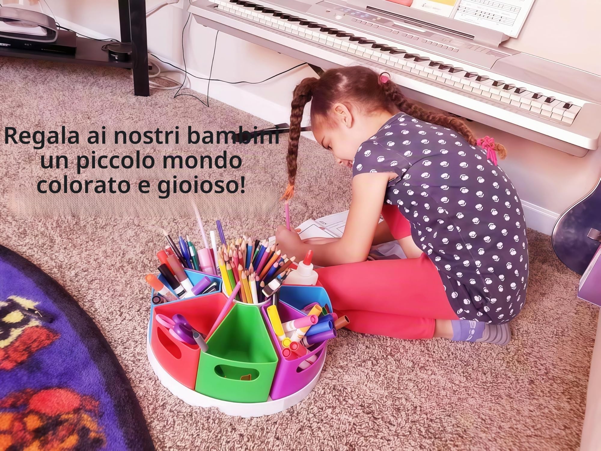 Portapenne da Scrivania Girevole a 360°, Organizer da scrivania, Multifunzionale Organizer Scrivania per 9 scomparti, Porta Penne per Scrivania da scrivania bambini per Ufficio,Casa,Scuola