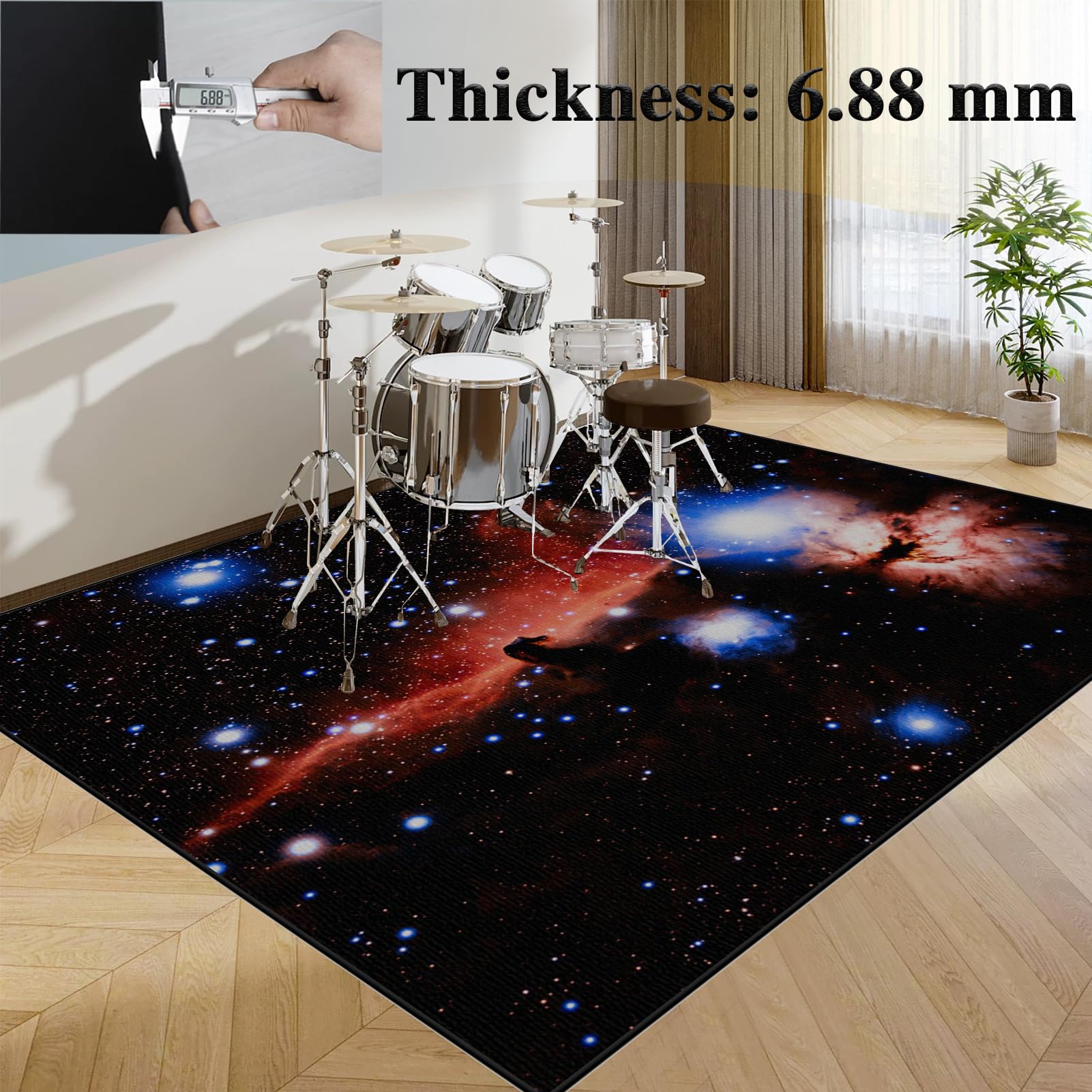 Dywaniki akustyczne, mata z baterią elektroniczną, 160 x 100 cm dźwiękoszczelna mata, mata bębnowa do pudełka na baterie akustyczne bębny i instrumenty muzyczne dźwiękoszczelny koc bębnowy