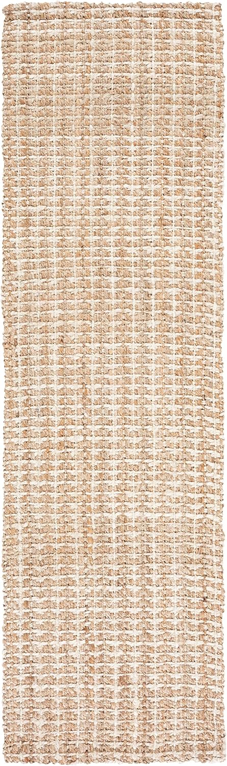 SAFAVIEH Natural Fiber Collection Runner Rug - 2'3" x 8', Natural, Handmade Boho Farmhouse Woven Jute, Ideal for High Traffic Areas in Living Room, Bedroom (NF187A)