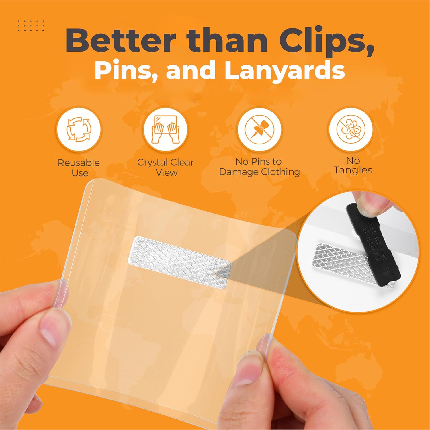 50 Pack of 4x3 Magnetic Name Badge Holders (White Printable Inserts Included) Customizable Magnetic Name Tags for Office, Conventions, School, and Events - Durable and Clear Plastic Name Tag Holder - Image 4