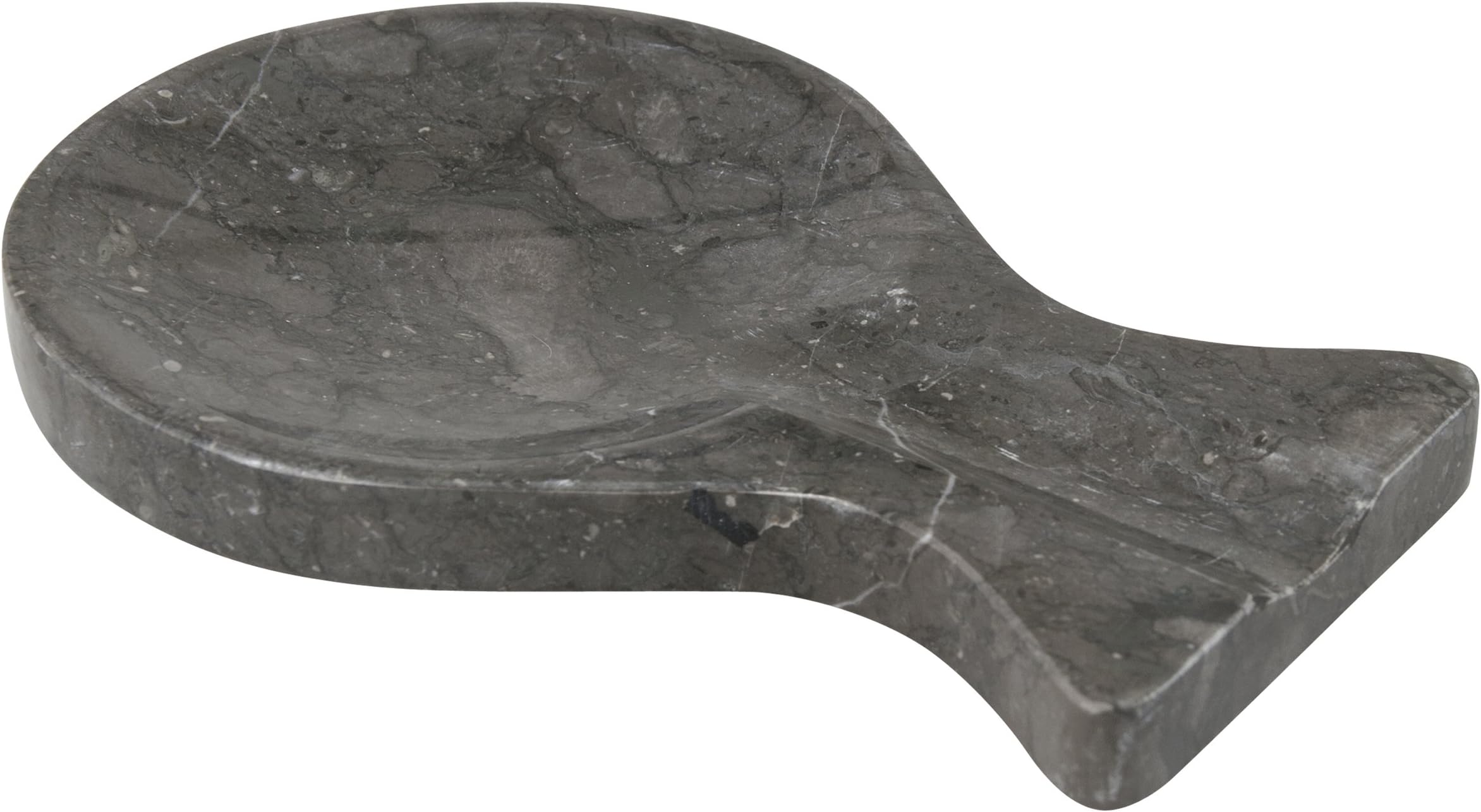 Creative Home Natural Charcoal Marble Spoon Rest Ladle Holder Spatula Holder for Kitchen Counter top Organize, 8.6" x 4-9" x 0.8" H, Dark Grey