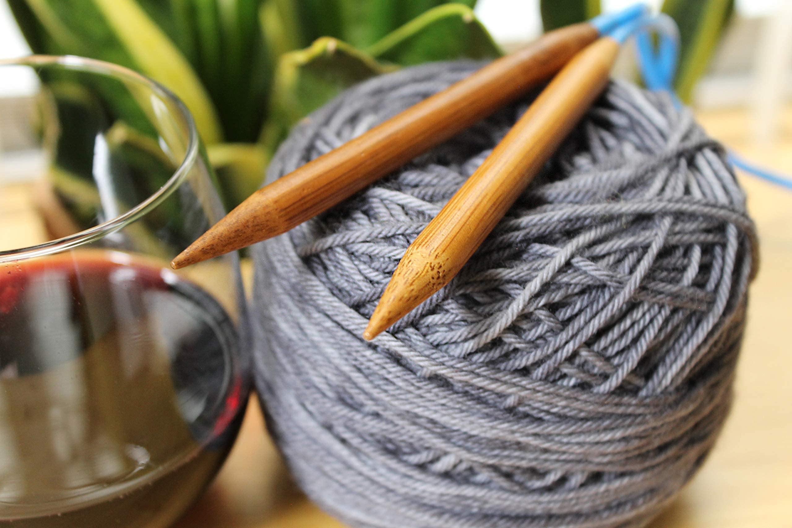 KnitPal Rundstricknadel-Set, Bambus, 150 cm, 16 Paar | Rundstricknadeln mit Tasche und eBook, 2 mm - 12 mm, mit kostenlosem Muster