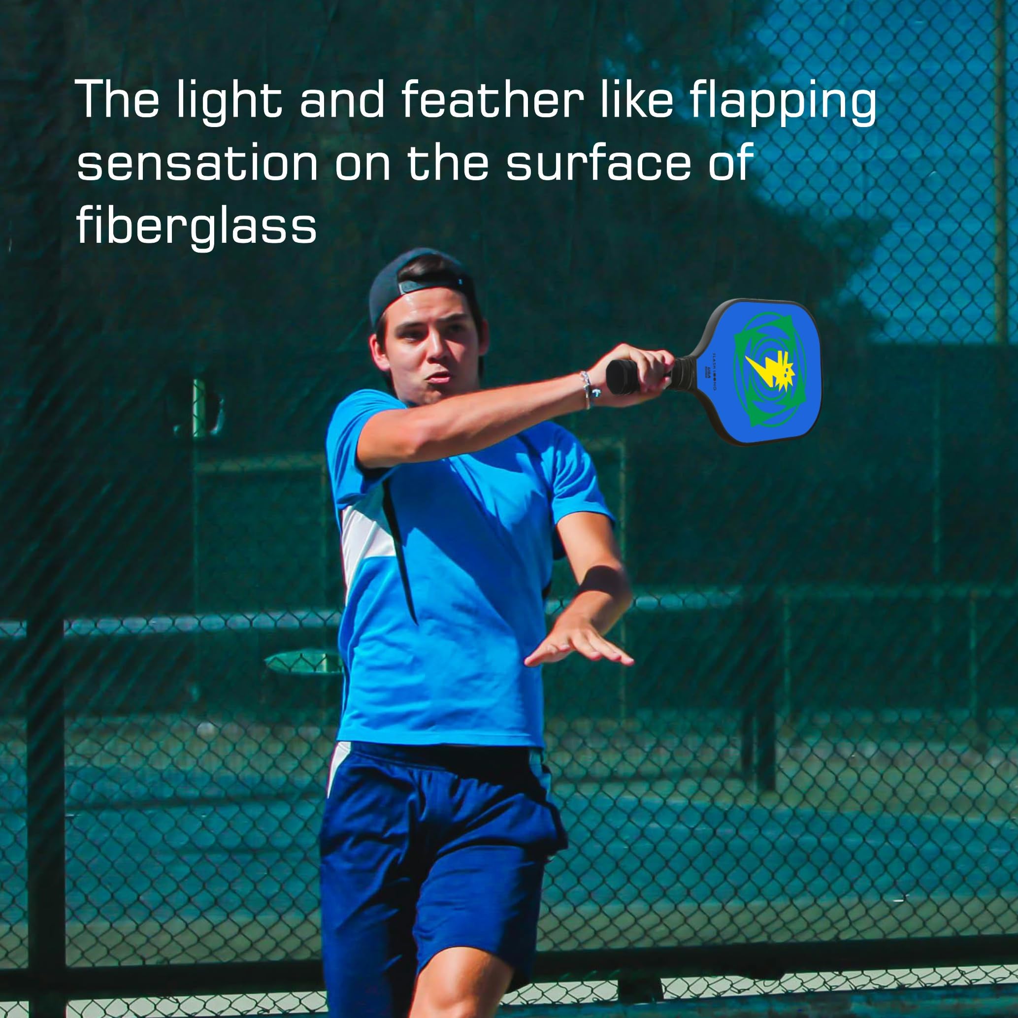 Pickleball Paddles Set of 2 Yellow and Blue, Outdoor Pickleball Paddles Cute Fiberglass, with 2 Balls and Bag, for Womens Girl Kids Men