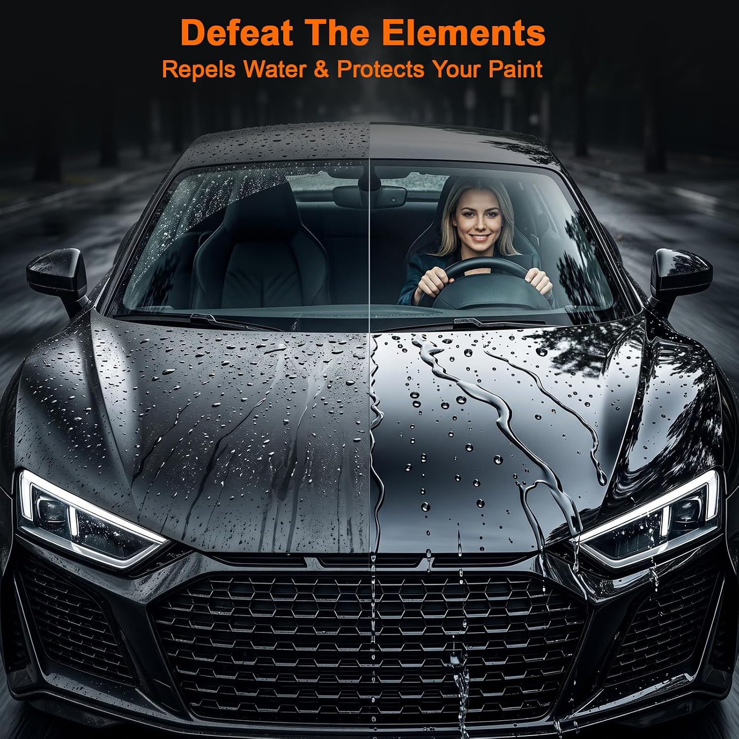 Water Activated Car Coating Spray - Hydrophobic Ceramic Paint Sealant, Touchless SiO2 Spray & Rinse Coating for Cars, Mirror Gloss Shine & UV Protection, No Buffing, Works on Wet Surface