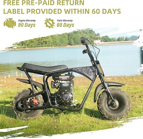 Miniatura 5 de Oryxearth Mini moto de cross para niños, mini moto todoterreno a gasolina con transmisión automática y arranque de tracción para niños, calavera