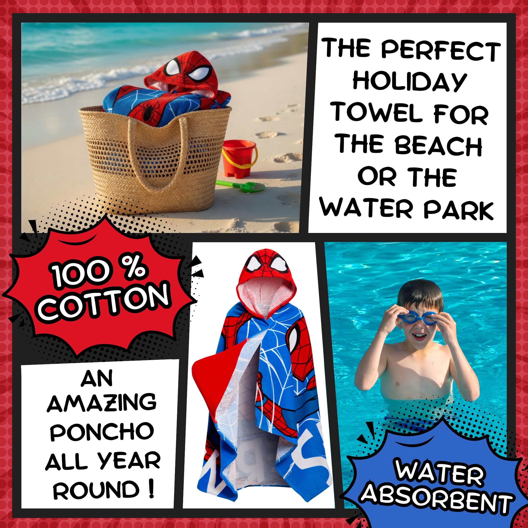 Spider-Man Ręcznik z kapturem 100% bawełna odzież Avengers ponczo dla dzieci ręcznik plażowy do pływania owinąć chłopcy sukienka do przewijania