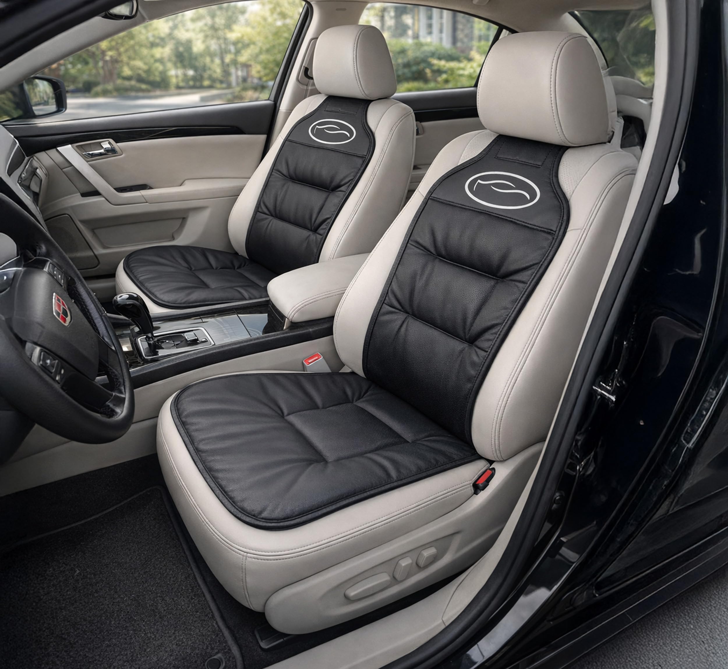 Auto Accessori Lupex - Set 2 Coprisedili Anteriori Universali, Nero, Protezione Salva Sedile Auto per Lato Guida e Passeggero, Anti Macchia e Anti Graffio