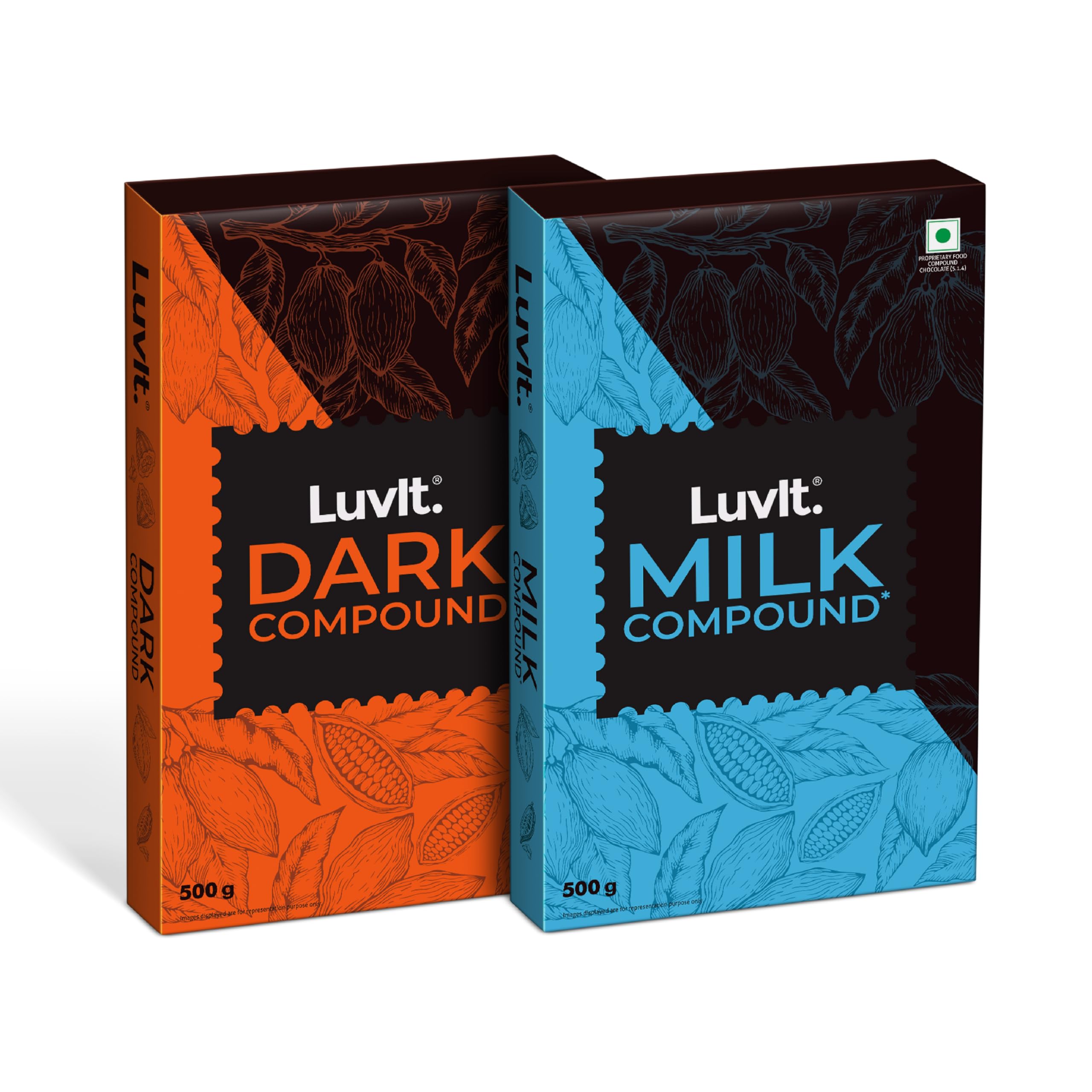 LuvIt. Cocoa Crush - Dark & Milk Compound Bars | Frosting, Chocolate Making, Perfect for Baking | No Preservatives | Pack of 2-500g Each (B096FDBJQB) Amazon Price History, Amazon Price Tracker