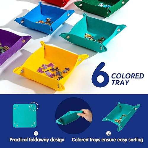 Miniatura 3 de Tektalk Diseño de mayor capacidad, alfombrilla enrollable para rompecabezas en delicada caja de embalaje con bomba de mano, almacenamiento para