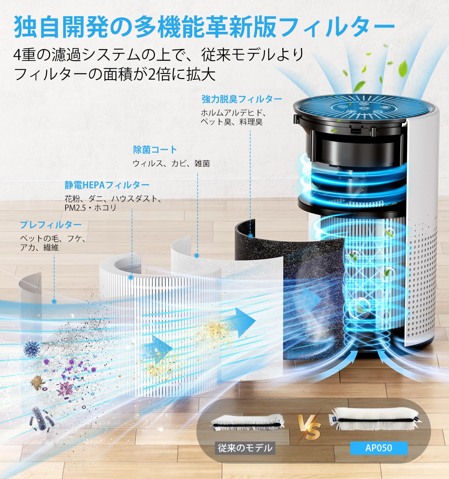 【数限定】空気清浄機 小型 「2024革新版フィルター・12畳～20畳・360° Amazon.co.jp: 空気清浄機 小型 「2025革新版フィルター・12畳