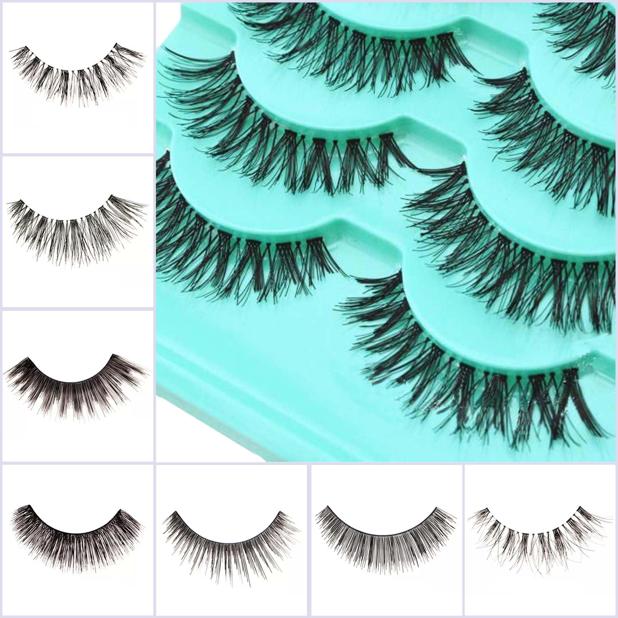5 Or 10 Pairs Beautiful Long Natural Thick Handmade Makeup False Eyelashes Lashes UK SELLER