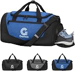 Gonex Gym Duffel Bag 60L with Shoe Compartment Wet Pocket, Large Capacity Sports Duffle Bag for Men Women, Workout & Travel Bag with Multiple Pockets, Black, Medium