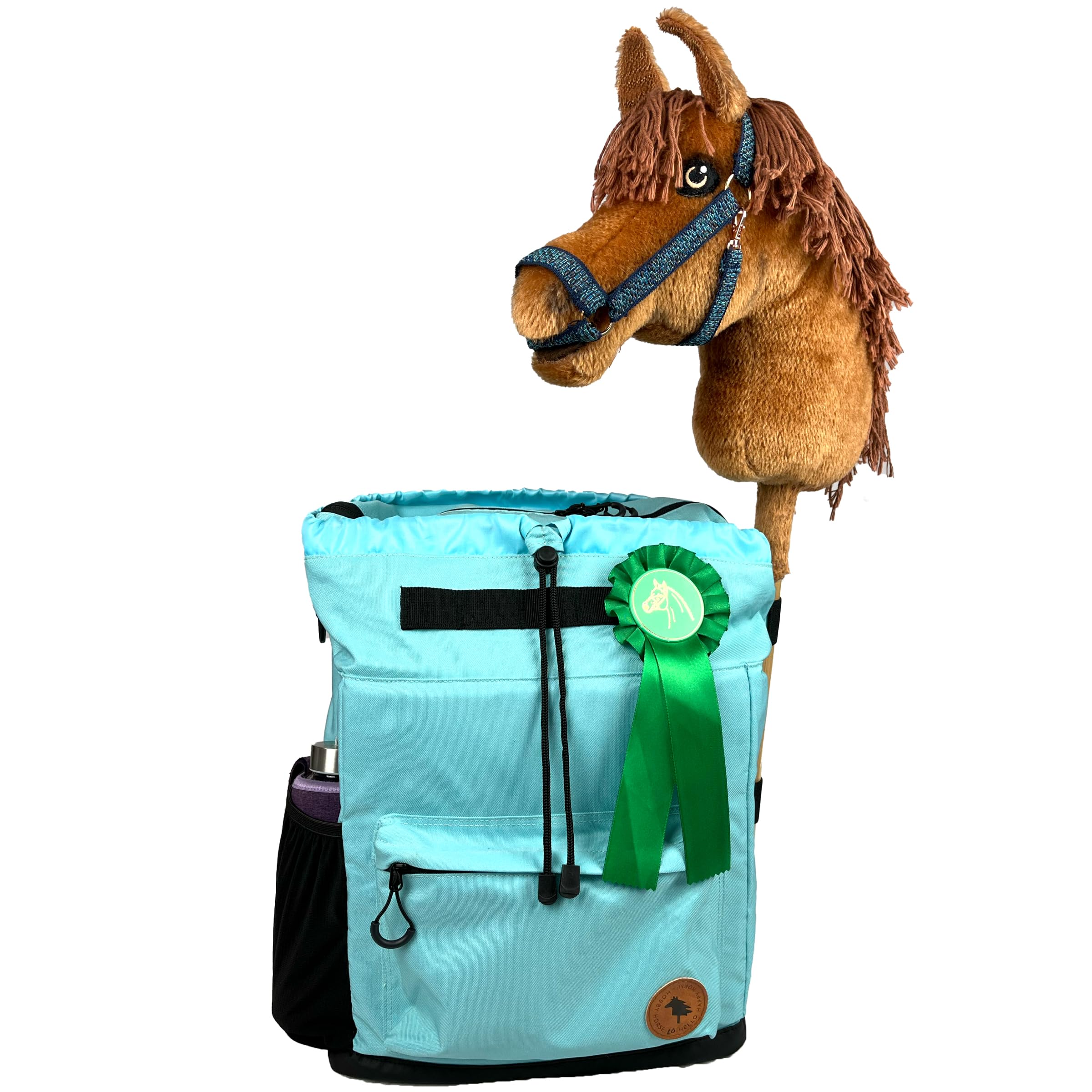 Driver13 LÓ Hobbyhorse Rucksack Steckenpferd, Hobbyhorsing Tasche, Transport bis 4 Hobbyhorses, Aruba Blau/Hell