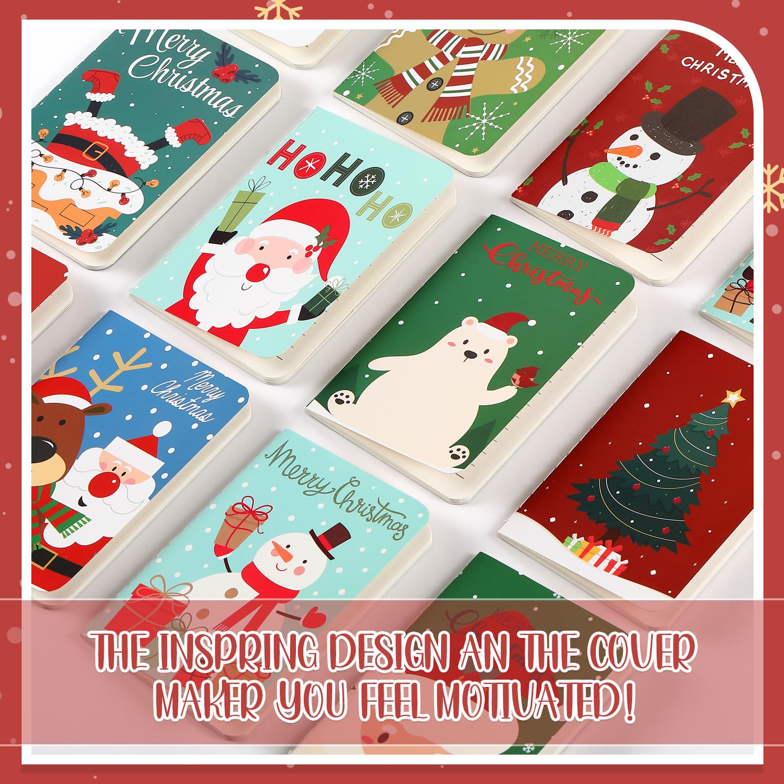 Set De 20 Piezas De Papelería Navideña | 10 Bolígrafos Y 10 Tarjetas Con Motivos De Papá Noel Y Muñecos De Nieve, Regalos Para Bolsas De Navidad