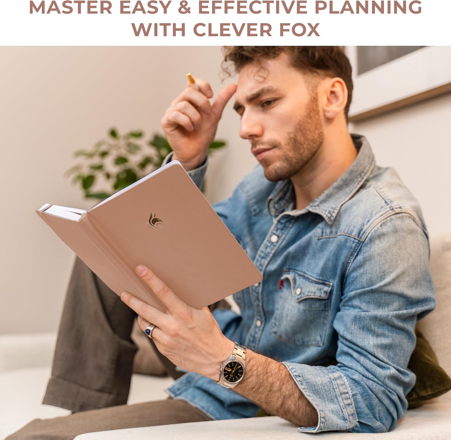 Clever Fox Dated Planner Premium 2026 – Weekly Agenda for Planning & Time Management –Notebook with Habit Tracker & To-do List (Rose Gold)