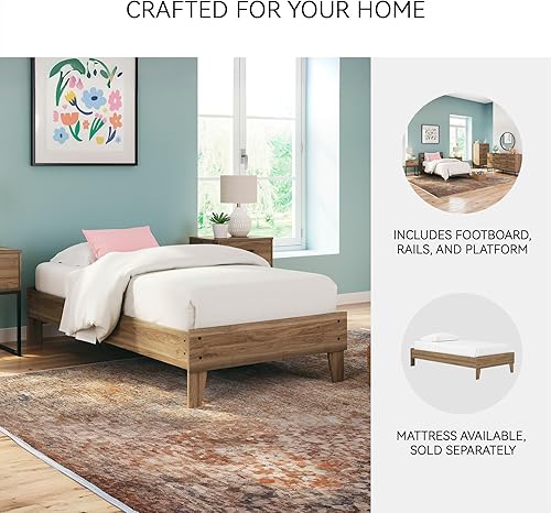 Miniatura 41 de Signature Design by Ashley Socalle Casual Twin Panel Platform Bed, Foundation or Box Spring Not Needed, Black Negro -,Blanco,Azul,Marrón miel,Beige