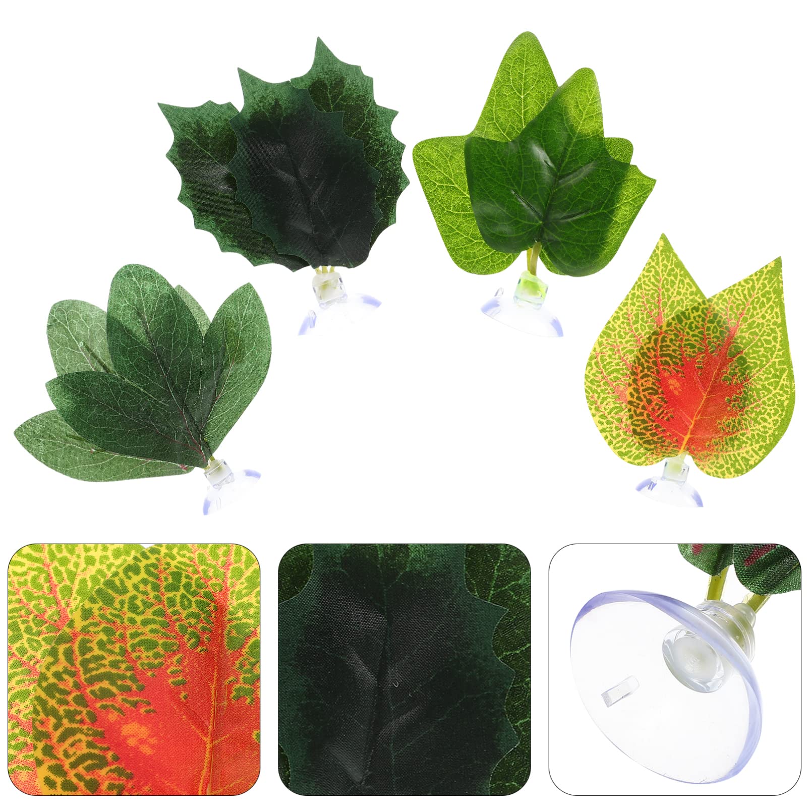 YARNOW 4 Juegos Hojas Artificiales De Plantas Ornamento del Acuario Plantas Artificiales Artificial Plants Decoración Pecera Hojas De Plantas De Plastico Decoración De Peces 4 Uds * 4