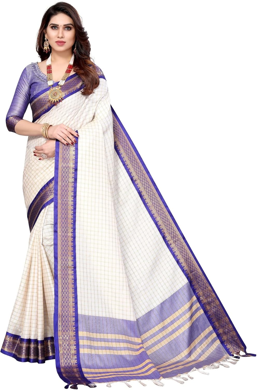 IMTRA FASHION Sari Tejido De Seda De Algodón Para Mujer, Ropa De Fiesta India, Sari Con Blusa