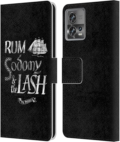 Head Case Designs Officially Licensed The Pogues Rum Sodony & The Lash Graphics Leather Book Wallet Case Cover Compatible with Motorola Moto Edge 30