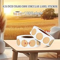 Vista 217 de PARLAIM 6 Rolls 6000PCS 3/4" Round Circle Color-Code Dot Stickers, 6 Color Style Colorful Coding Label Sticker for Home Office Classroom