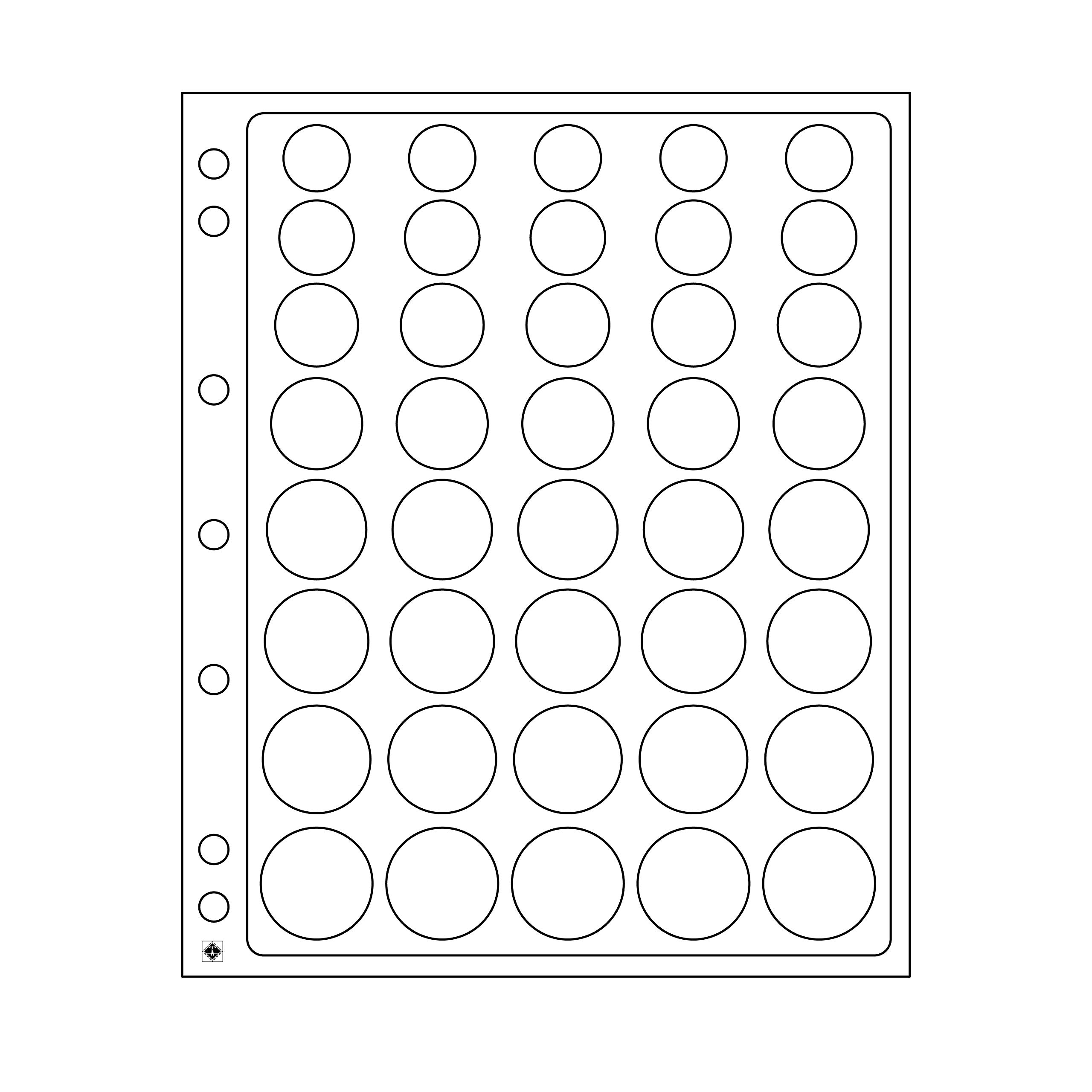 Lighthouse plastic sheets ENCAP, clear pockets for 5-Euro sets in capsules by Leuchtturm1917