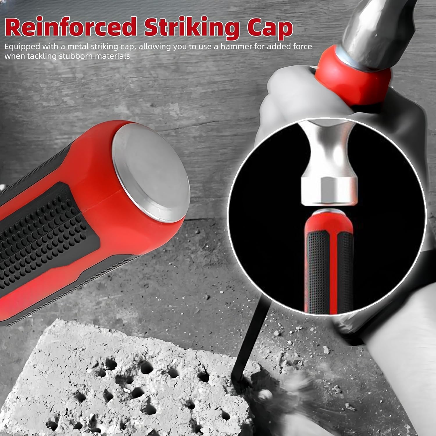 4-Piece Flat Pry Bar Set, 8" 12" 18" 24" Heavy Duty Pry Bars, Mini Pry Bar Crowbar Set with Striking Cap, Chrome Vanadium Steel, Mechanic Tools for Professional Repair Trim Removal