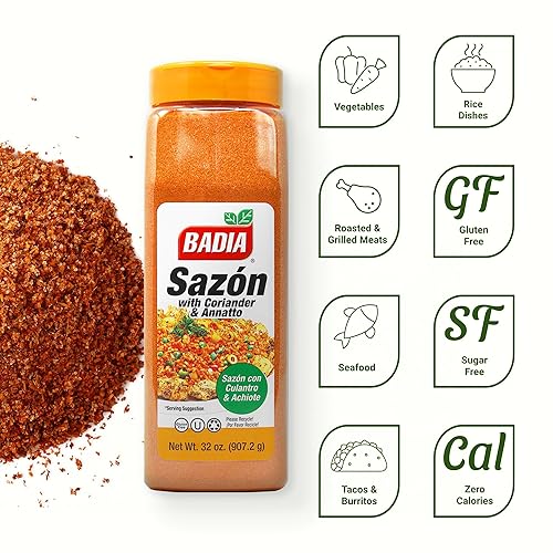 Miniatura 2 de Badia Sazon with Cilander & Annatto, Mezcla de especias latinas multiusos 32 oz (paquete de 6)