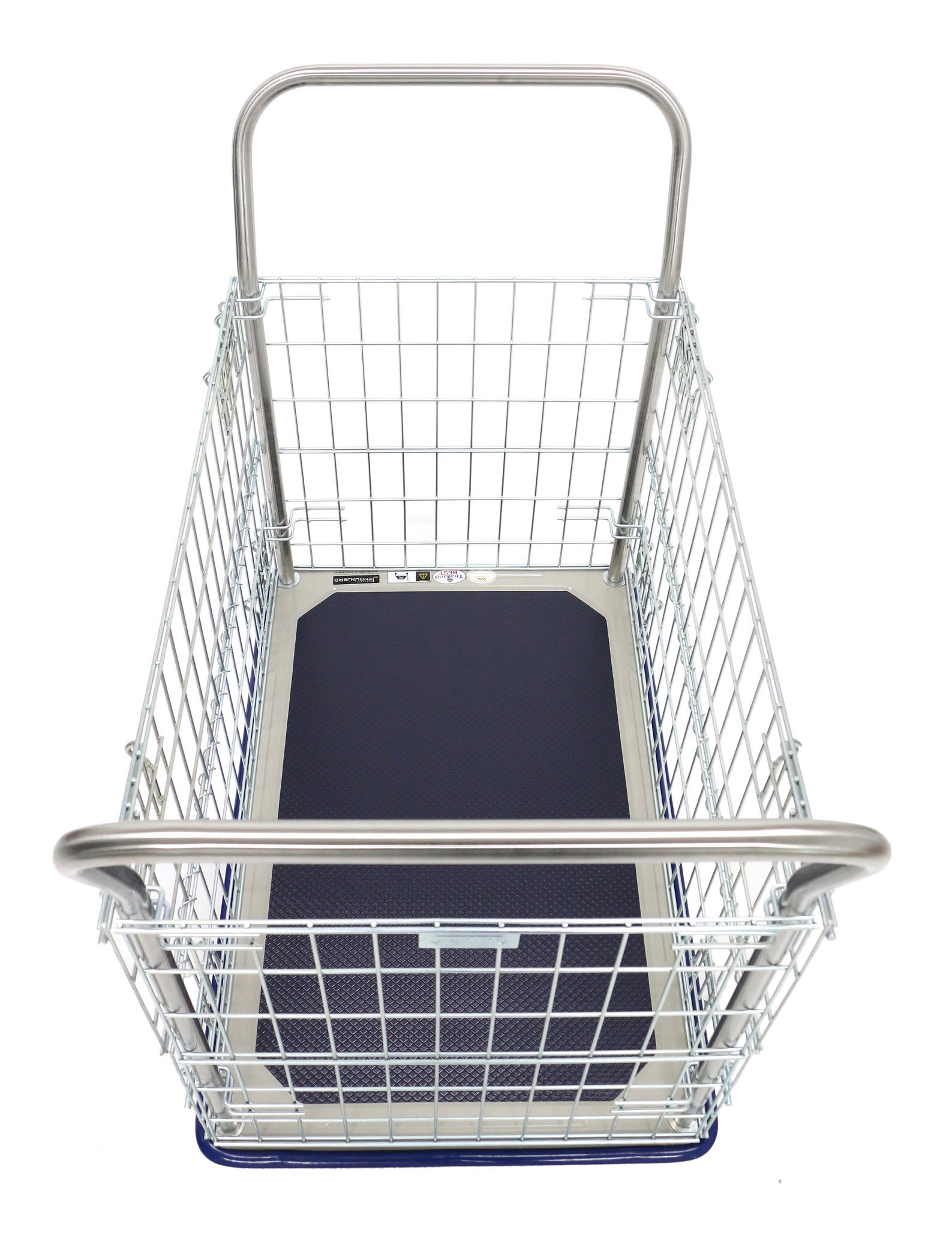 GW-213 Chariot de stockage grillagé à plateforme, en acier inoxydable plaqué zinc, avec charge maximale de 370 kg, 96 x 61 x 100 cm (largeur x profondeur x hauteur), Bleu